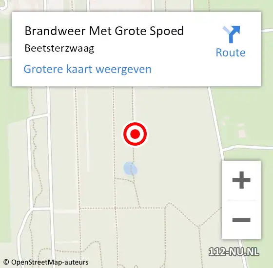 Locatie op kaart van de 112 melding: Brandweer Met Grote Spoed Naar Beetsterzwaag op 21 januari 2022 07:32