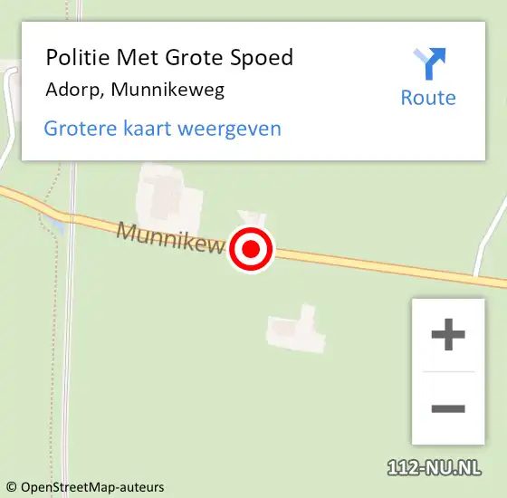 Locatie op kaart van de 112 melding: Politie Met Grote Spoed Naar Adorp, Munnikeweg op 21 januari 2022 07:40