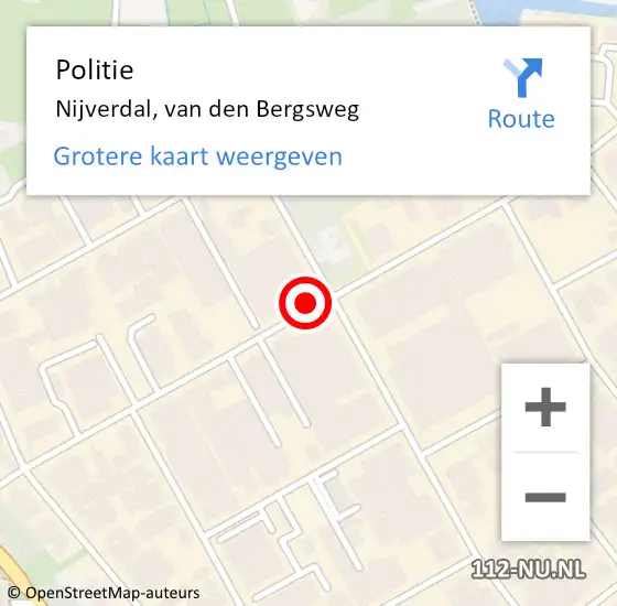 Locatie op kaart van de 112 melding: Politie Nijverdal, van den Bergsweg op 21 januari 2022 07:52