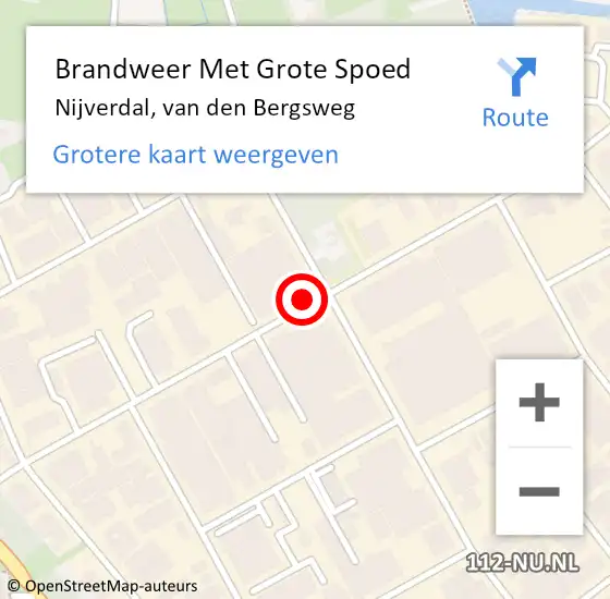 Locatie op kaart van de 112 melding: Brandweer Met Grote Spoed Naar Nijverdal, van den Bergsweg op 21 januari 2022 07:53