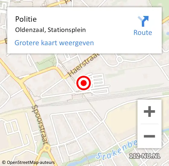 Locatie op kaart van de 112 melding: Politie Oldenzaal, Stationsplein op 21 januari 2022 08:01