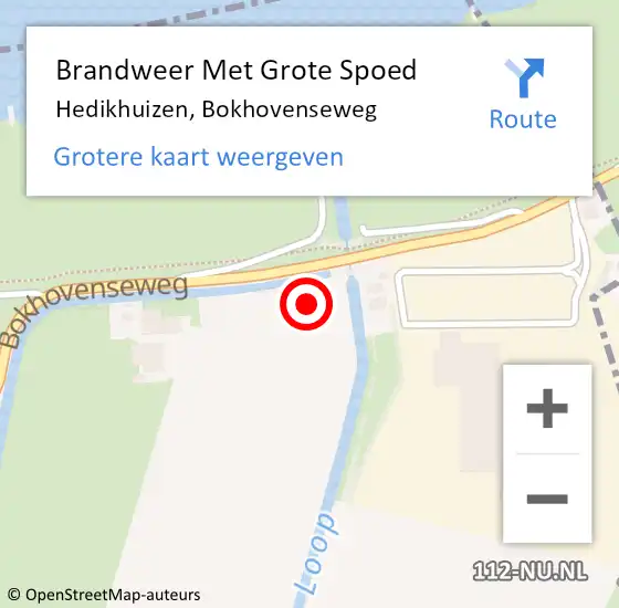 Locatie op kaart van de 112 melding: Brandweer Met Grote Spoed Naar Hedikhuizen, Bokhovenseweg op 21 januari 2022 08:14