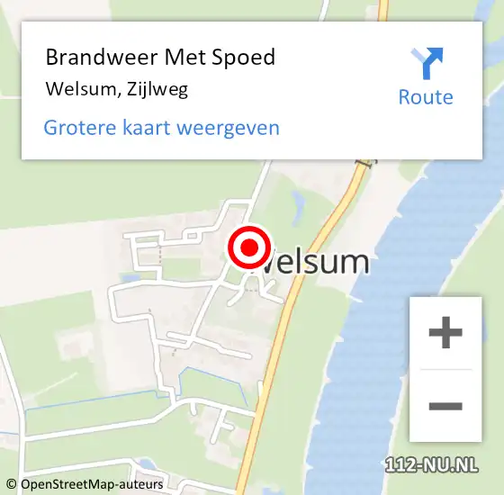 Locatie op kaart van de 112 melding: Brandweer Met Spoed Naar Welsum, Zijlweg op 21 januari 2022 08:29