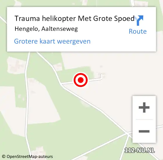 Locatie op kaart van de 112 melding: Trauma helikopter Met Grote Spoed Naar Hengelo, Aaltenseweg op 21 januari 2022 08:42