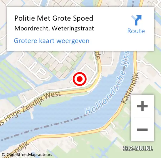 Locatie op kaart van de 112 melding: Politie Met Grote Spoed Naar Moordrecht, Weteringstraat op 21 januari 2022 08:54