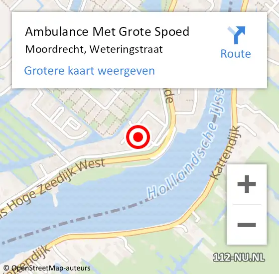 Locatie op kaart van de 112 melding: Ambulance Met Grote Spoed Naar Moordrecht, Weteringstraat op 21 januari 2022 08:56