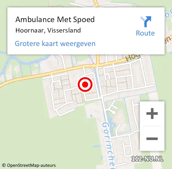Locatie op kaart van de 112 melding: Ambulance Met Spoed Naar Hoornaar, Vissersland op 21 januari 2022 10:32