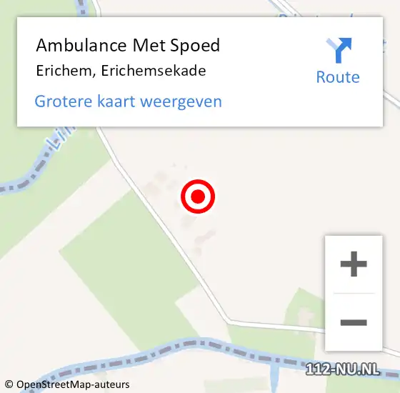 Locatie op kaart van de 112 melding: Ambulance Met Spoed Naar Erichem, Erichemsekade op 21 januari 2022 10:33