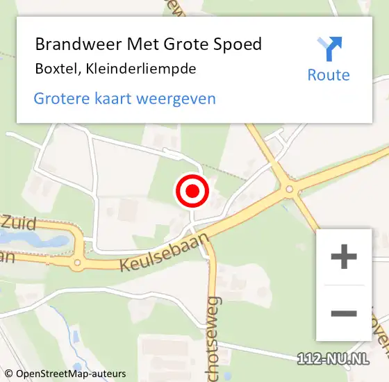 Locatie op kaart van de 112 melding: Brandweer Met Grote Spoed Naar Boxtel, Kleinderliempde op 21 januari 2022 10:41