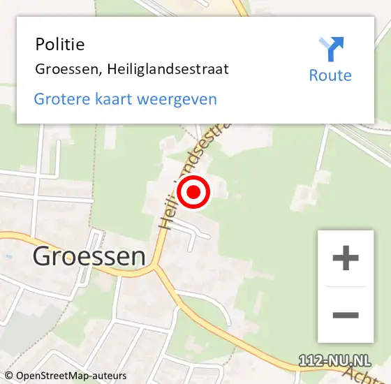 Locatie op kaart van de 112 melding: Politie Groessen, Heiliglandsestraat op 21 januari 2022 11:01