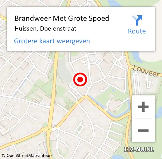 Locatie op kaart van de 112 melding: Brandweer Met Grote Spoed Naar Huissen, Doelenstraat op 21 januari 2022 11:01