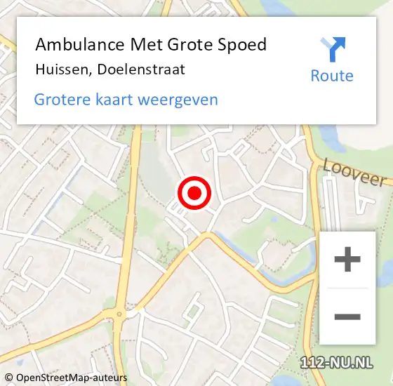 Locatie op kaart van de 112 melding: Ambulance Met Grote Spoed Naar Huissen, Doelenstraat op 21 januari 2022 11:02