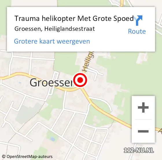 Locatie op kaart van de 112 melding: Trauma helikopter Met Grote Spoed Naar Groessen, Heiliglandsestraat op 21 januari 2022 11:06