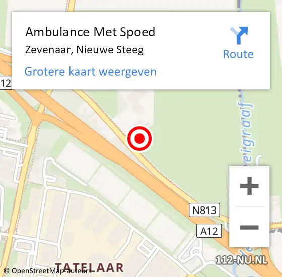 Locatie op kaart van de 112 melding: Ambulance Met Spoed Naar Zevenaar, Nieuwe Steeg op 21 januari 2022 11:07