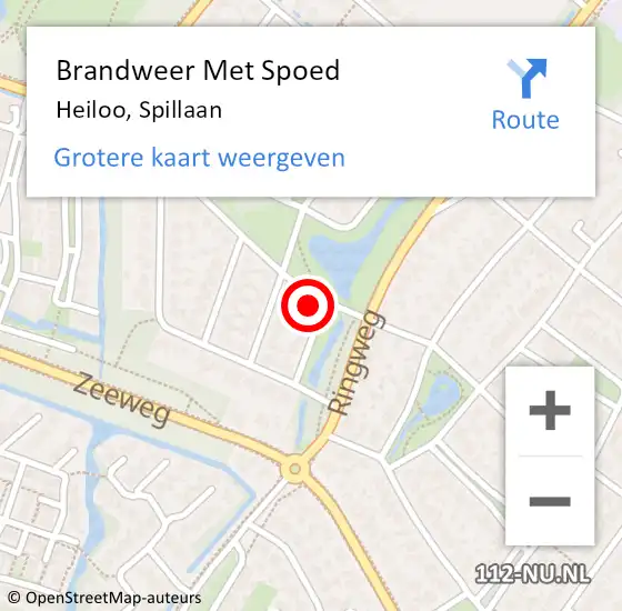 Locatie op kaart van de 112 melding: Brandweer Met Spoed Naar Heiloo, Spillaan op 5 juli 2014 22:49