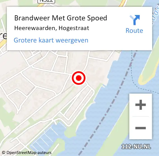 Locatie op kaart van de 112 melding: Brandweer Met Grote Spoed Naar Heerewaarden, Hogestraat op 5 juli 2014 22:52