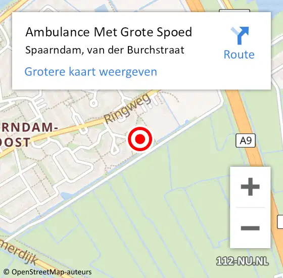 Locatie op kaart van de 112 melding: Ambulance Met Grote Spoed Naar Spaarndam, van der Burchstraat op 21 januari 2022 11:51