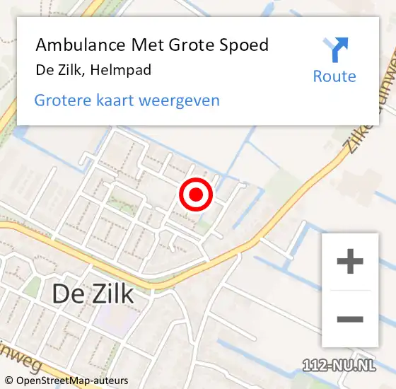 Locatie op kaart van de 112 melding: Ambulance Met Grote Spoed Naar De Zilk, Helmpad op 21 januari 2022 11:57