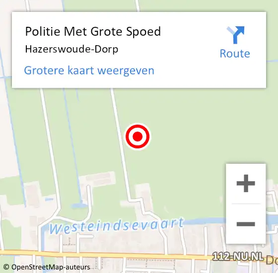 Locatie op kaart van de 112 melding: Politie Met Grote Spoed Naar Hazerswoude-Dorp op 21 januari 2022 11:59