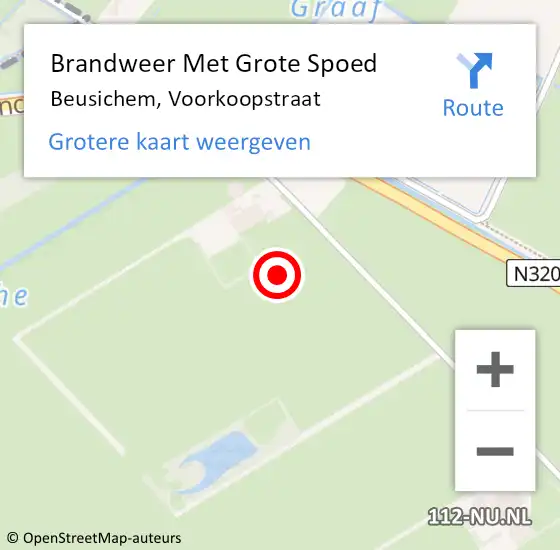 Locatie op kaart van de 112 melding: Brandweer Met Grote Spoed Naar Beusichem, Voorkoopstraat op 21 januari 2022 12:04