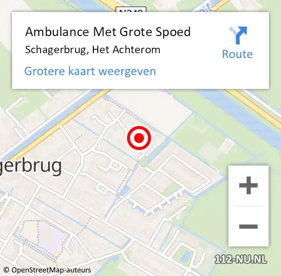 Locatie op kaart van de 112 melding: Ambulance Met Grote Spoed Naar Schagerbrug, Het Achterom op 21 januari 2022 12:52