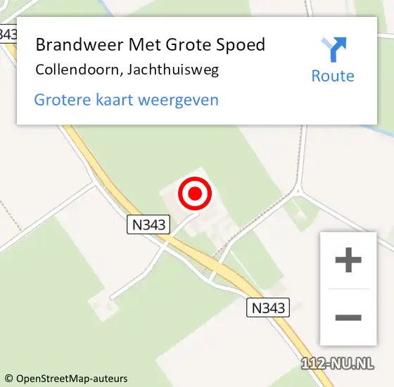 Locatie op kaart van de 112 melding: Brandweer Met Grote Spoed Naar Collendoorn, Jachthuisweg op 21 januari 2022 13:45