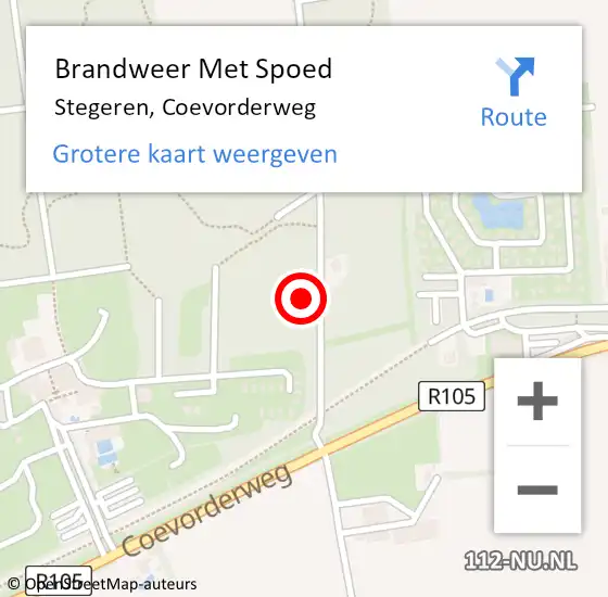 Locatie op kaart van de 112 melding: Brandweer Met Spoed Naar Stegeren, Coevorderweg op 21 januari 2022 14:48