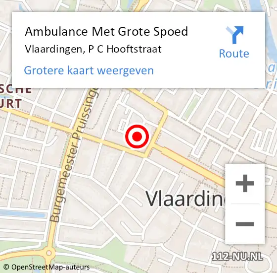 Locatie op kaart van de 112 melding: Ambulance Met Grote Spoed Naar Vlaardingen, P C Hooftstraat op 21 januari 2022 15:02