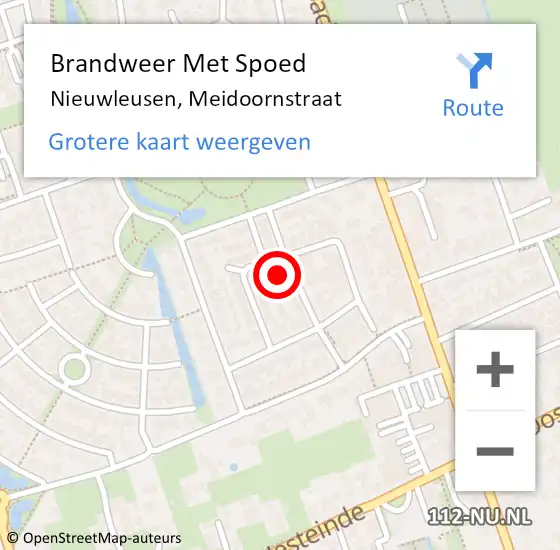 Locatie op kaart van de 112 melding: Brandweer Met Spoed Naar Nieuwleusen, Meidoornstraat op 21 januari 2022 15:31