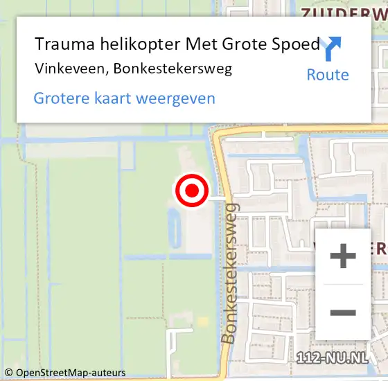 Locatie op kaart van de 112 melding: Trauma helikopter Met Grote Spoed Naar Vinkeveen, Bonkestekersweg op 21 januari 2022 15:33