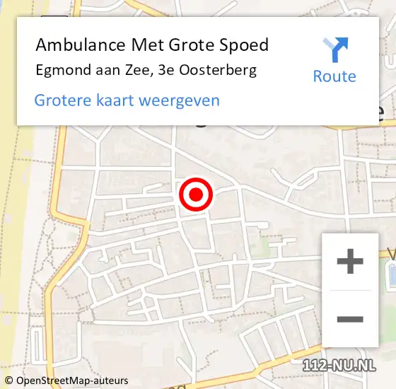 Locatie op kaart van de 112 melding: Ambulance Met Grote Spoed Naar Egmond aan Zee, 3e Oosterberg op 21 januari 2022 16:04