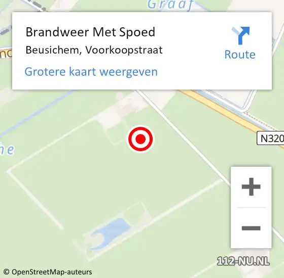 Locatie op kaart van de 112 melding: Brandweer Met Spoed Naar Beusichem, Voorkoopstraat op 21 januari 2022 16:05