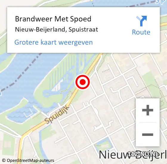 Locatie op kaart van de 112 melding: Brandweer Met Spoed Naar Nieuw-Beijerland, Spuistraat op 21 januari 2022 16:28