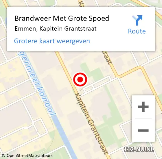 Locatie op kaart van de 112 melding: Brandweer Met Grote Spoed Naar Emmen, Kapitein Grantstraat op 21 januari 2022 16:31