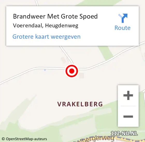 Locatie op kaart van de 112 melding: Brandweer Met Grote Spoed Naar Voerendaal, Heugdenweg op 21 januari 2022 17:09