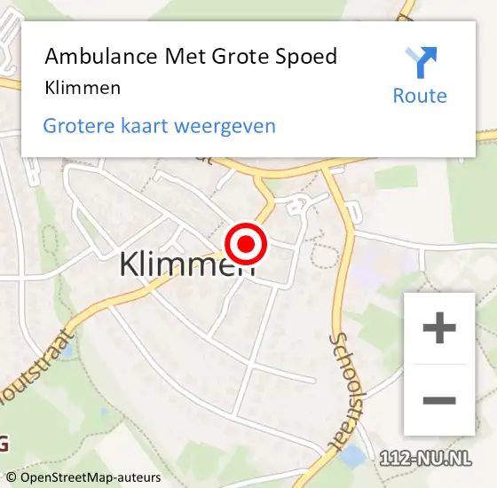 Locatie op kaart van de 112 melding: Ambulance Met Grote Spoed Naar Klimmen op 6 juli 2014 00:05