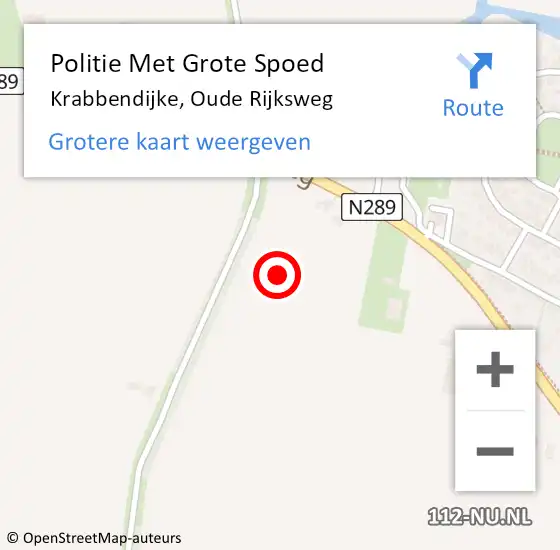 Locatie op kaart van de 112 melding: Politie Met Grote Spoed Naar Krabbendijke, Oude Rijksweg op 21 januari 2022 18:46