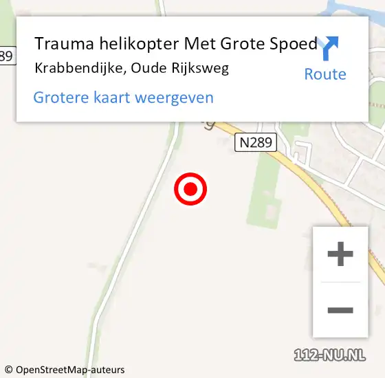 Locatie op kaart van de 112 melding: Trauma helikopter Met Grote Spoed Naar Krabbendijke, Oude Rijksweg op 21 januari 2022 18:54