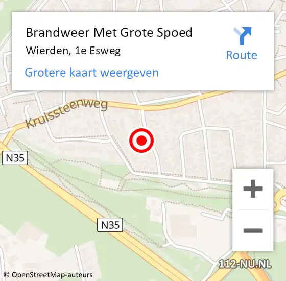 Locatie op kaart van de 112 melding: Brandweer Met Grote Spoed Naar Wierden, 1e Esweg op 21 januari 2022 19:48