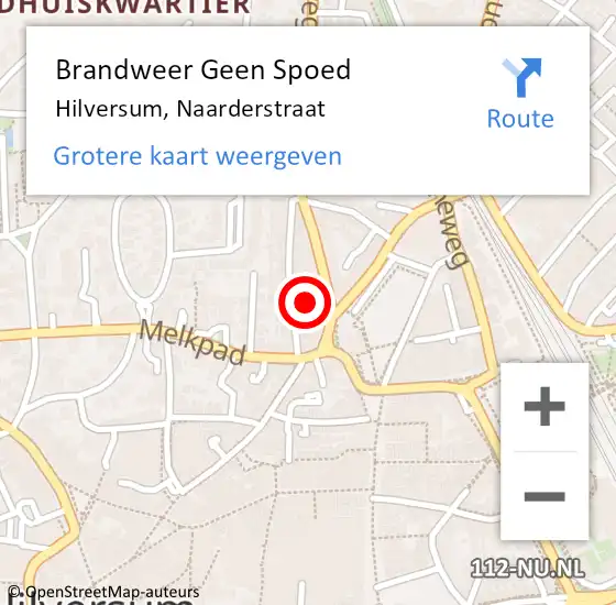 Locatie op kaart van de 112 melding: Brandweer Geen Spoed Naar Hilversum, Naarderstraat op 21 januari 2022 21:12