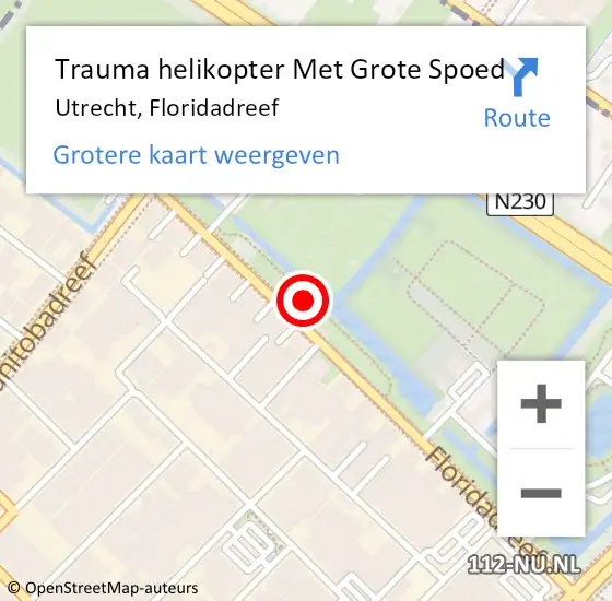 Locatie op kaart van de 112 melding: Trauma helikopter Met Grote Spoed Naar Utrecht, Floridadreef op 21 januari 2022 22:34