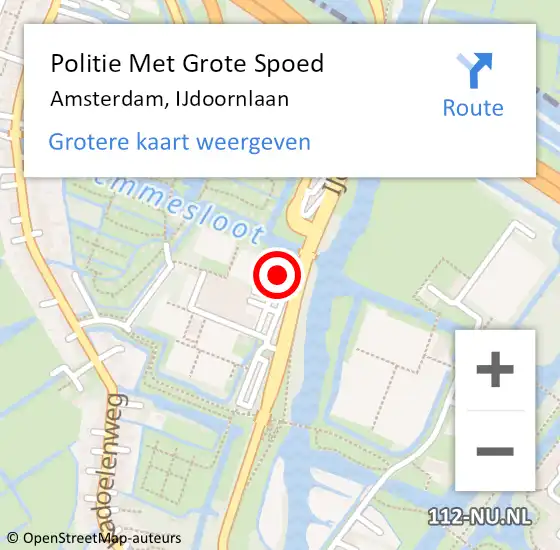 Locatie op kaart van de 112 melding: Politie Met Grote Spoed Naar Amsterdam, IJdoornlaan op 21 januari 2022 22:56