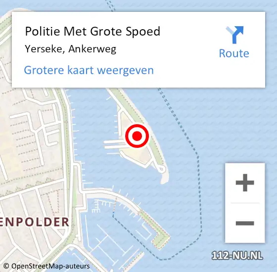 Locatie op kaart van de 112 melding: Politie Met Grote Spoed Naar Yerseke, Ankerweg op 21 januari 2022 23:17