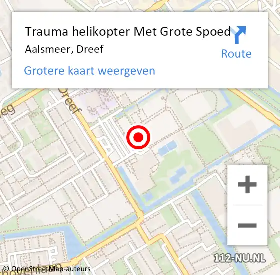 Locatie op kaart van de 112 melding: Trauma helikopter Met Grote Spoed Naar Aalsmeer, Dreef op 22 januari 2022 01:04