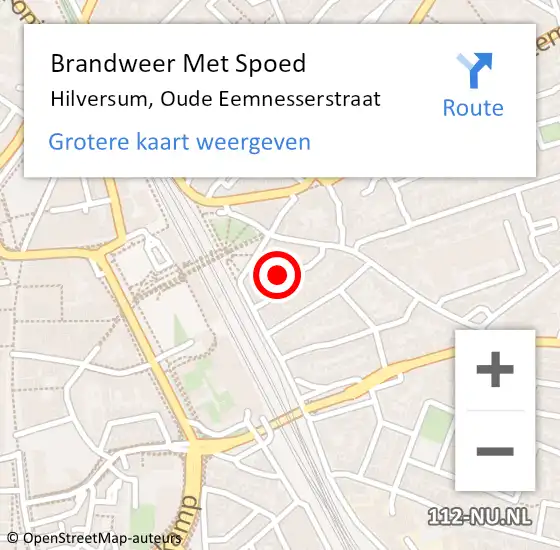 Locatie op kaart van de 112 melding: Brandweer Met Spoed Naar Hilversum, Oude Eemnesserstraat op 22 januari 2022 02:57