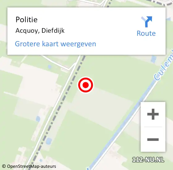 Locatie op kaart van de 112 melding: Politie Acquoy, Diefdijk op 22 januari 2022 03:27