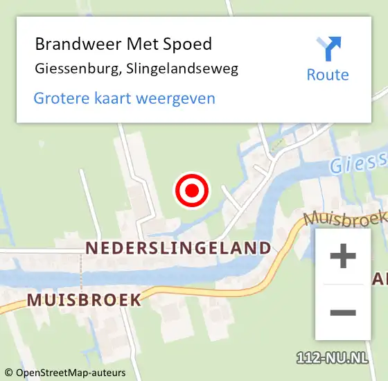 Locatie op kaart van de 112 melding: Brandweer Met Spoed Naar Giessenburg, Slingelandseweg op 22 januari 2022 04:57