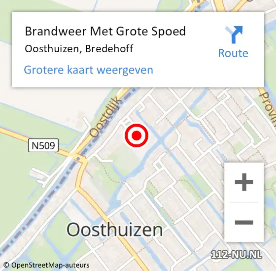 Locatie op kaart van de 112 melding: Brandweer Met Grote Spoed Naar Oosthuizen, Bredehoff op 22 januari 2022 05:37