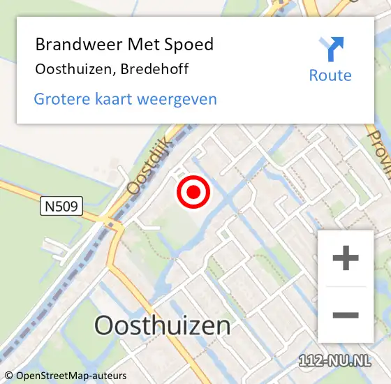 Locatie op kaart van de 112 melding: Brandweer Met Spoed Naar Oosthuizen, Bredehoff op 22 januari 2022 06:06