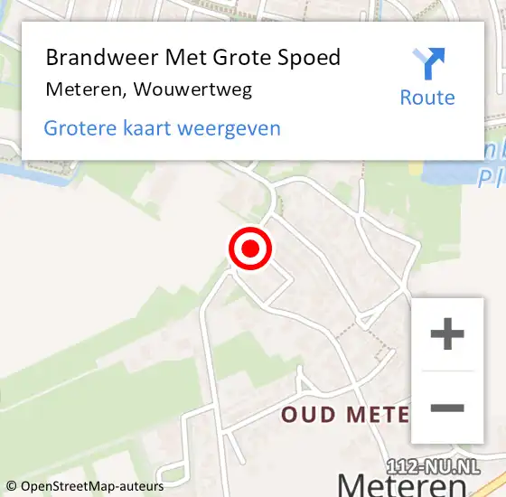 Locatie op kaart van de 112 melding: Brandweer Met Grote Spoed Naar Meteren, Wouwertweg op 6 juli 2014 01:07